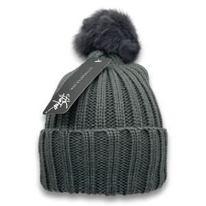 Knit Cable POM Beanie Thick Warm Soft Long Cuffed Ski Cap Winter Snowboard Hat